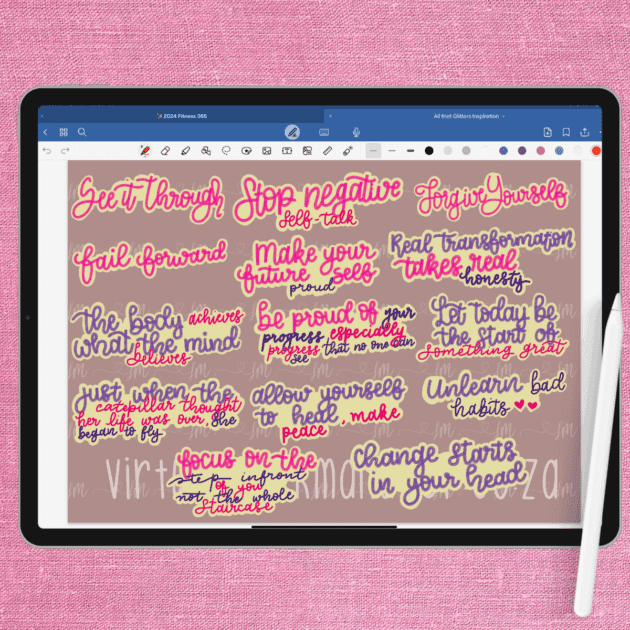 Glitter Motivational Stickers Freebies