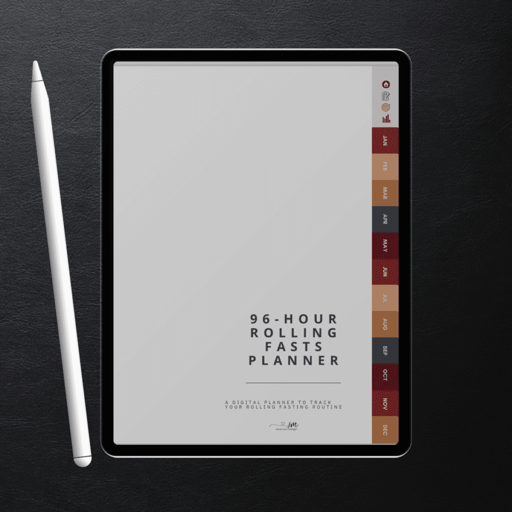 Digital Planner for Rolling 96-Hour Fasting | Weight Loss Tracker & Planner
