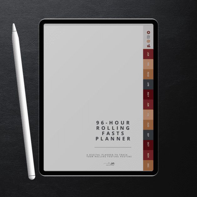 Digital Planner for Rolling 96-Hour Fasting | Weight Loss Tracker & Planner