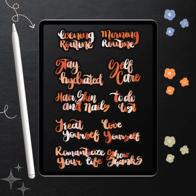 Warm Rainbow Hand-lettered Stickers