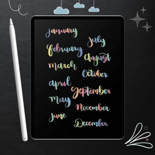 Cool Rainbow Hand-lettered Stickers