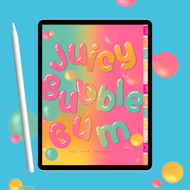 The Juicy Bubble Gum Daily Journal | Undated | Includes FREEBIES