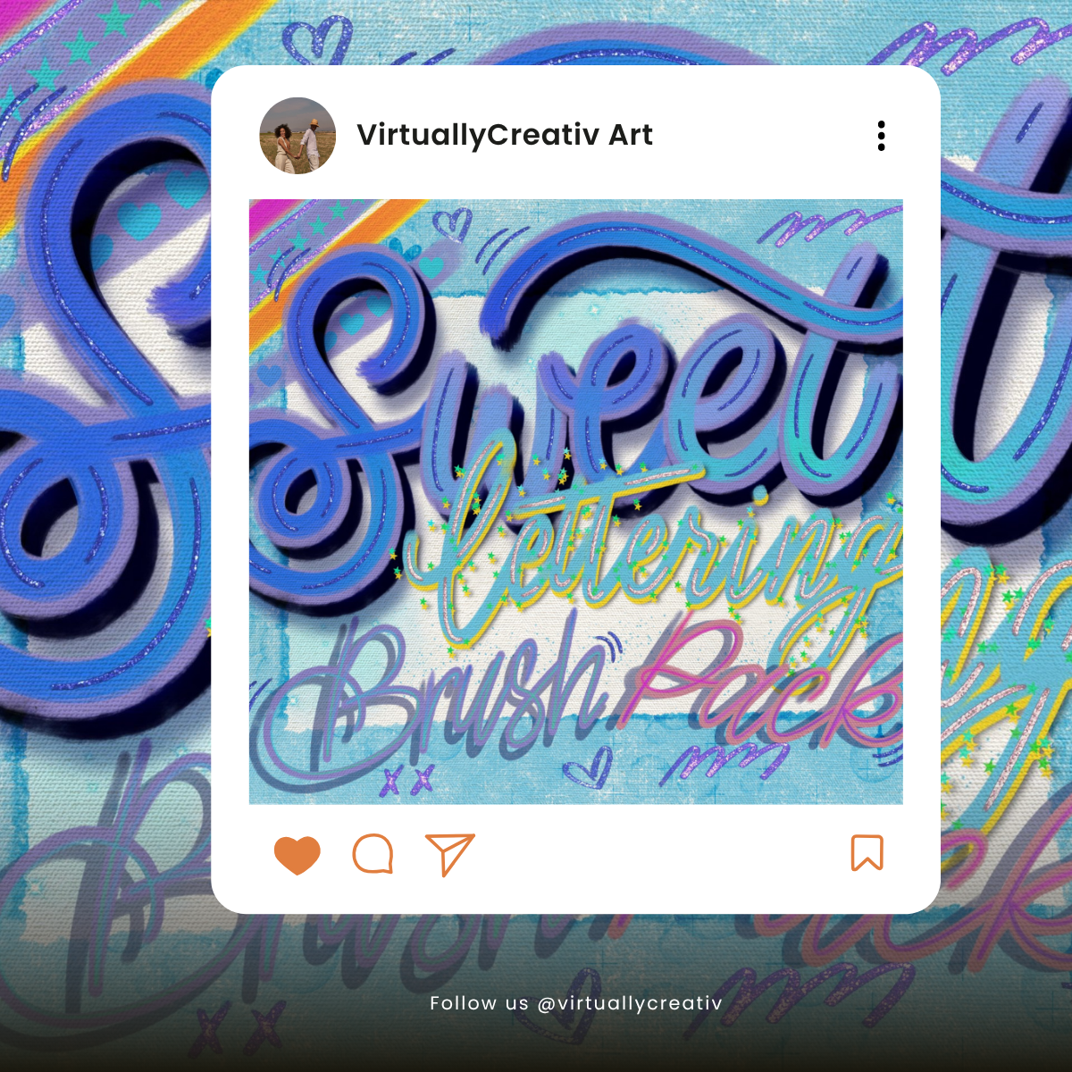 Virtually Creativ Sweet Lettering Pack – 12 Procreate Brushes 4 Sweet Lettering Pack