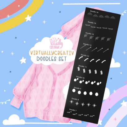 β¨ Free Handlettering Brushes for Procreate + Exclusive Creative Freebies! 5 VirtuallyCreativ Doodle Stamps